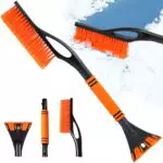 AIOWZZY Eiskratzer 2 in 1 mit Besen und Schaumstoffgriff für Auto und SUV