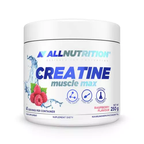 ALLNUTRITION Creatine Muscle Max Supplements Muskelaufbau - Creatin Monohydrat mit Taurin - Leistungssteigerung und Muskelaufbau - ohne Zuckerzusatz - Keratin Pulver Fitness 500g - ICE CANDY