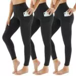 AMIYOYO Damen Sport Leggings High Waist mit Tasche, blickdicht und dehnbar