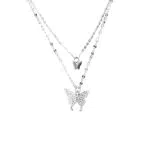 Angelkiss 925 Sterling Silber Halskette mit Schmetterling Quaste für Frauen