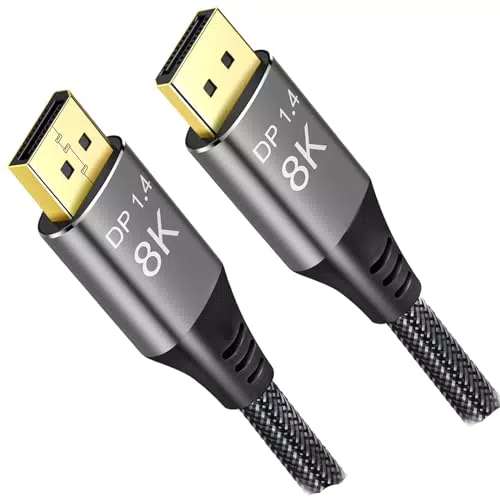 Angusplay DisplayPort 1.4 Kabel 10m UHD 32,4 Gbit/s für 4K@144Hz und 8K@60Hz