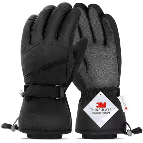 AOKKR Winterhandschuhe, Wasserdicht Warme Fahrradhandschuhe Herren und Damen