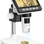 AOPICK Mikroskop Handy 50X-500X, 4,3 Zoll 1080P USB mit LED Licht für PC