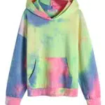 Arshiner Mädchen Hoodie Batik Pullover Sweatshirt mit Kapuze für Freizeit