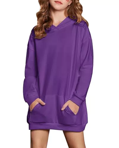 Arshiner Mädchen Hoodie Kleid Langarm Kapuzenpullover für Kinder