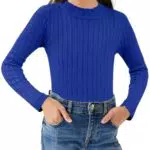 Arshiner Mädchen Langarmshirt Halber Rollkragenpullover Freizeitmode Herbst Winter