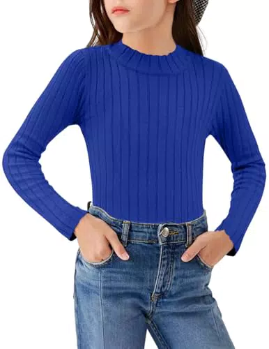 Arshiner Mädchen Langarmshirt Halber Rollkragenpullover Freizeitmode Herbst Winter