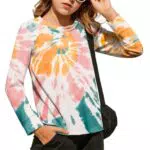 Arshiner Mädchen Sweatshirt Batik Langarm Pullover für Freizeit Herbst Winter
