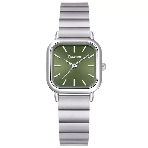Aswan Damen Analog Quarz Armbanduhr Edelstahlarmband 25mm Gehäusegröße