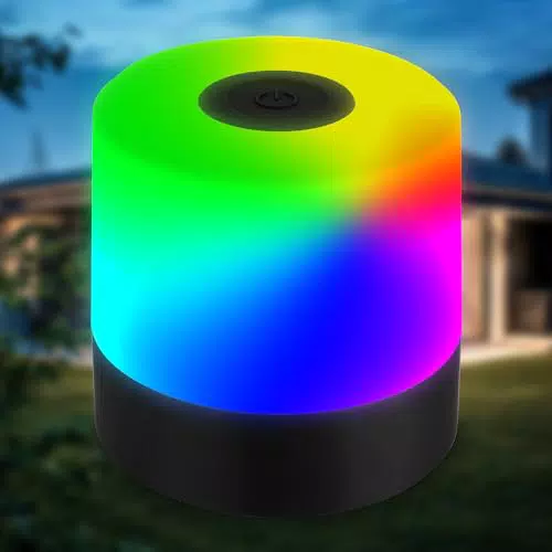 B.K.Licht Mini RGBW LED Tischlampe kabellos IP44 mit Touch und Akku