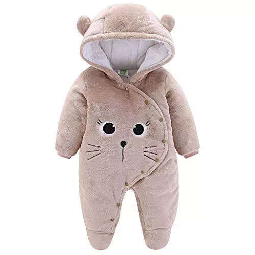 Baby Winter Fleece Overall mit Kapuze für Mädchen und Jungen - Warm und bequem