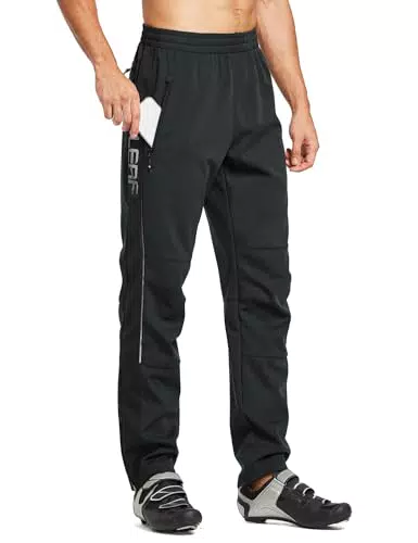 BALEAF Thermo Jogginghose Herren Gefütterte Fahrradhose Radhose Lang Wasserdicht Laufhose Lang Winter Schwarz