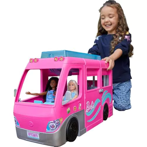 Barbie Dream Camper Van mit 7 Spielbereichen & Puppe