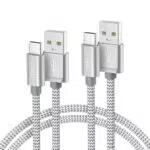 Basesailor USB C Ladekabel Kurz 0.3M 2Stück, Nylon Typ C Schnellladekabel