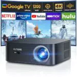 Beamer 4K mit Google TV, Autofokus, Trapezkorrektur, WiFi6 und Bluetooth