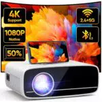 AKATUO Mini Beamer 4K, 1080P Projektor mit 5G WiFi und Bluetooth für Heimkino
