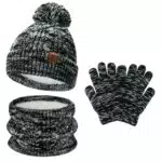 Bequemer Laden Kinder Winter Beanie Mütze Handschuhe Schal Set für 5-8 Jahre