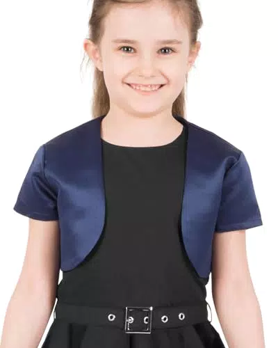 BlackButterfly Kinder Satin Bolero Kurzarm für Mädchen