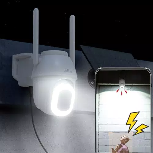 BOIFUN 2K Überwachungskamera Außen Solar - Kabellos, 360° Drehbar, IP65