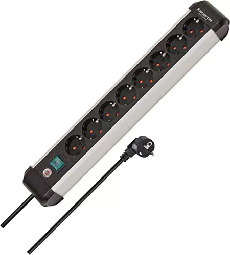 Steckdosenleiste Brennenstuhl Premium-Alu-Line 8-Fach mit Schalter und 3m Kabel