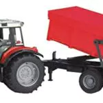 Bruder Massey Ferguson 7480 Traktor mit Wannenkippanhänger 1:16 Spielzeug