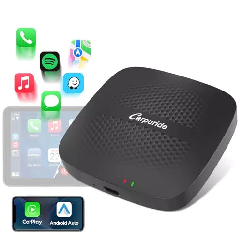 Carpuride Drahtloser CarPlay und Android Auto Adapter für iPhone und Android