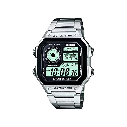 Casio Herren Quartz Armbanduhr AE-1200WHD-1AVEF mit 36 mm Gehäusegröße