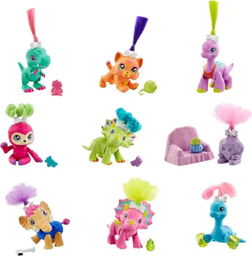 Mattel Cave Club Dinobaby Kristalle – Überraschungstiere mit Zubehör und Schleim