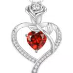 CDE Halskette Damen Herz Kette Sterling Silber 925 mit Geburtsstein Schmuck
