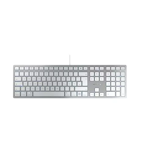 CHERRY KC 6000C Mac-Tastatur, kabelgebunden, deutsches Layout, flüsterleise Tasten