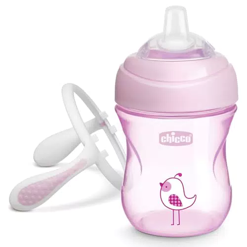 Chicco Trinklernbecher auslaufsicher mit ergonomischer Silikontülle und Anti-Kolik-Ventil