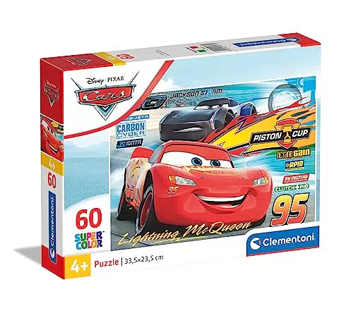 Clementoni Supercolor Cars 3 – Puzzle für Kinder ab 4 Jahren mit Leuchtkraft