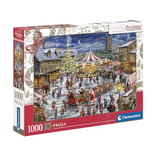 Clementoni Weihnachtsmarkt Puzzle 1000 Teile – Anspruchsvolles Puzzle für Erwachsene