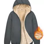 CMTOP Damen Fleece Hoodie Winterjacke mit Kapuze und Taschen