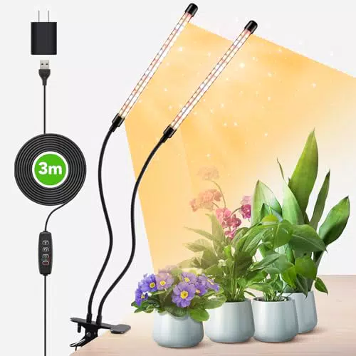 COKOLILA Pflanzenlampe LED Vollspektrum mit Timer und 3 Lichtmodi für Zimmerpflanzen