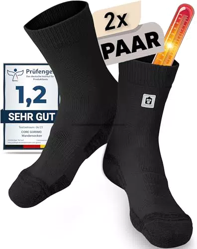 CORE GORIMO Merino Wandersocken für Herren und Damen - Thermosocken gepolstert