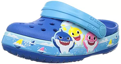 Crocs Unisex Kinder FL Baby Shark Band Clog T, Helles Kobaltblau