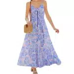 Ladies Fashion V-Ausschnitt Cami Kleid A-Linie Freizeitkleid für Frühling und Herbst