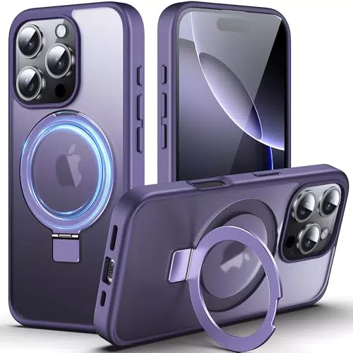 DASFOND iPhone 16 Pro Hülle mit MagStänder, kompatibel mit MagSafe, stoßfest