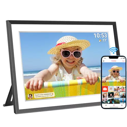 Digitaler Bilderrahmen FRAMEO WiFi 10,1 Zoll mit 32GB Speicher und Touchscreen