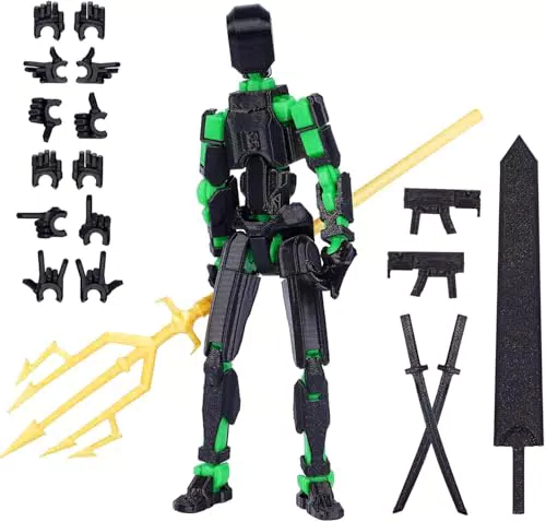 DKIIL T13 Actionfigur - 3D-gedruckte, bewegliche Figur mit Waffen und Händen