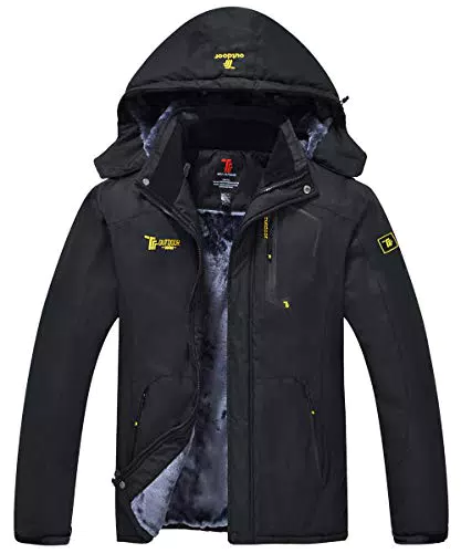 donhobo Herren Fleecejacke Winter Softshelljacke Winddicht Wasserdicht Atmungsaktiv