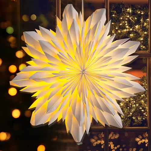 EANLOLY Weihnachtsstern Beleuchtet – LED Stern für Fensterdekoration