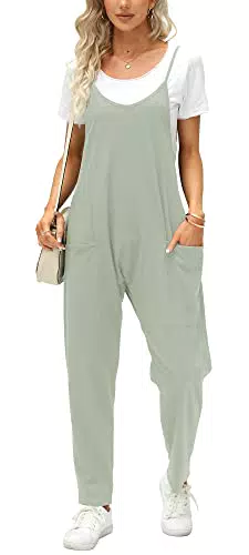 Latzhose Damen Arbeitshose Sommer Overall Jumpsuit Ärmellos mit Großen Taschen
