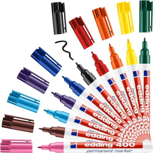 edding 400 Permanentmarker - schwarz - 1 Stift - feine Rundspitze 1 mm - wasserfest