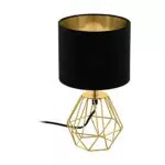 EGLO Nachttischlampe Carlton, Deko Tischlampe Vintage aus Metall und Stoff