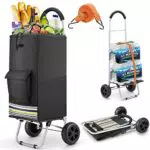 Shoppingtrolley Klappbar 75L Wasserdicht mit Geräuschlosen Rädern für Einkäufe