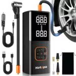 Elektrische Luftpumpe 150PSI - Wiederaufladbarer Akku Kompressor mit LED-Bildschirm