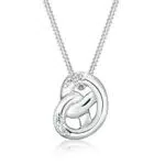 Elli Halskette mit Bretzel Anhänger aus 925 Sterling Silber und Kristallen