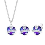 Elli Schmuckset Damen Herzmotiv aus 925 Sterling Silber mit Kristallen